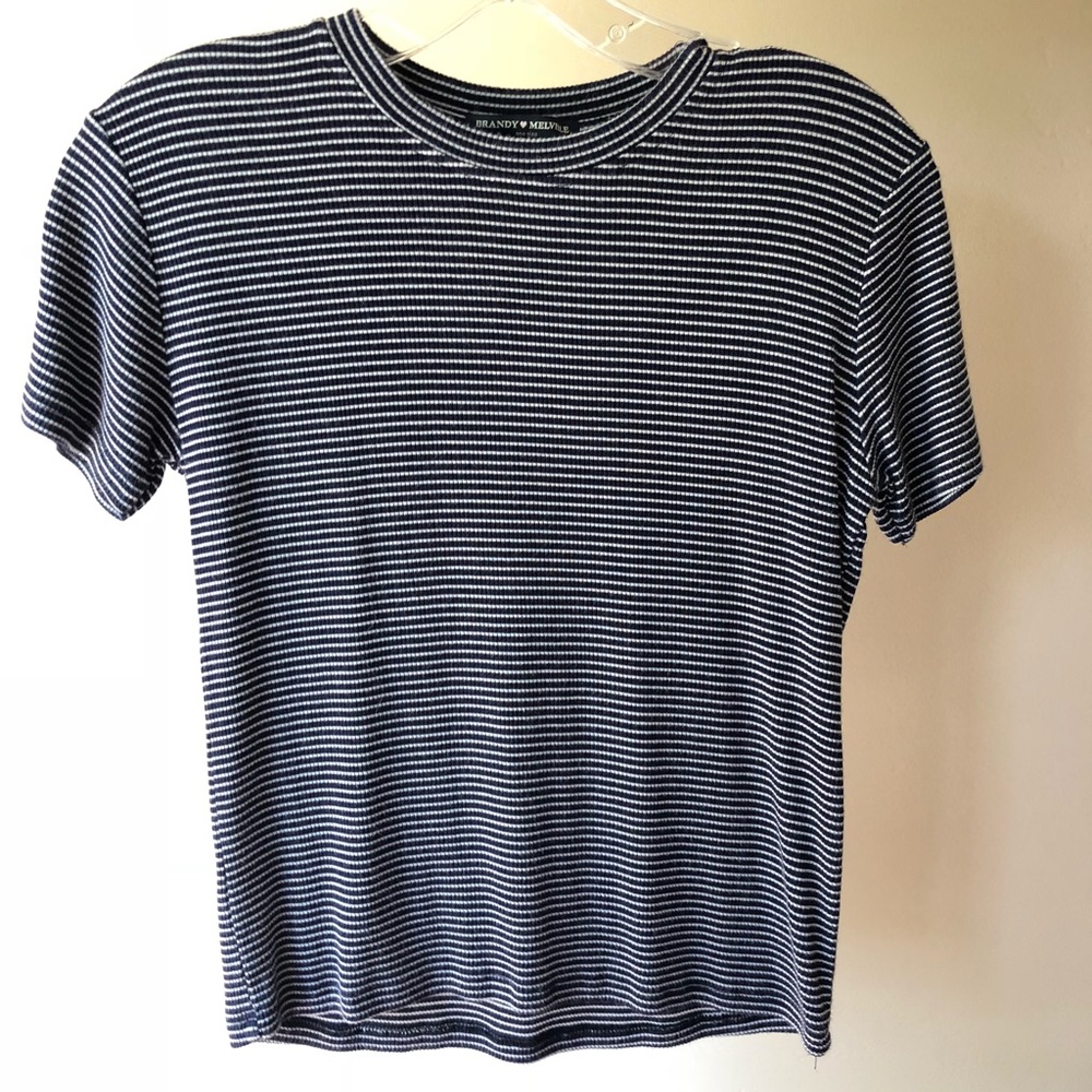 Navy blue striped Brandy Melville shirt